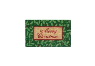 Geo Crafts G156 PVC Backed Coco Door Mat, Holly Merry Christmas (Discontinued by Manufacturer) : Doormats : Patio, Lawn & Garden