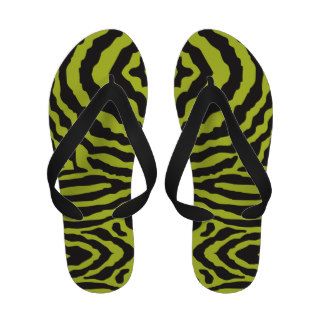 trendy modern zebra pattern print bold black green sandals