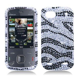 Aimo Wireless ZTEN861PCDI152 Bling Brilliance Premium Grade Diamond Case for ZTE Warp Sequent N861   Retail Packaging   Black/White Zebra: Cell Phones & Accessories