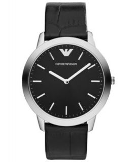 Emporio Armani Watch, Mens Black Leather Strap AR2411   Watches   Jewelry & Watches