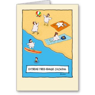 Funny birthday card: Free range Chickens