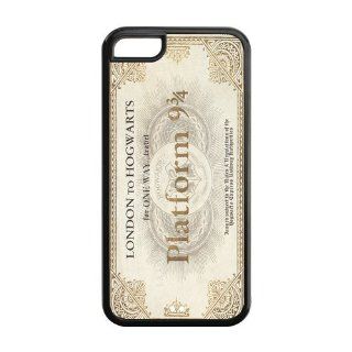 Harry Potter Hogwarts Train Ticket Inspired Design Black Sides TPU Case Protective For Iphone 5c iphone5c NY145: Cell Phones & Accessories