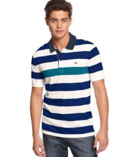 Lacoste Shirt, Short Sleeve Color Block Pique Polo Shirt   Polos   Men