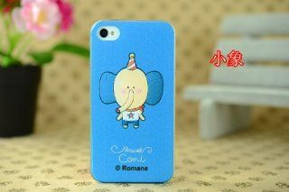 Love Little Elephant Design Case for iPhone 4 4th 4s 4g Blue: Cell Phones & Accessories