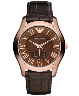 Emporio Armani Watch, Mens Dark Brown Croco Leather Strap 43mm AR1705   Watches   Jewelry & Watches