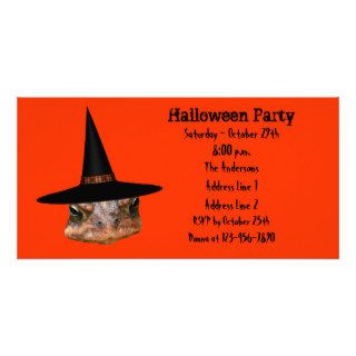 Ugly Toad Face Halloween Party Invite Photo Greeting Card