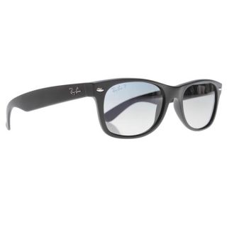 Ray Ban New Wayfarer Sunglasses Matte Black/Crystal Polar Blue Gradient Grey Lens