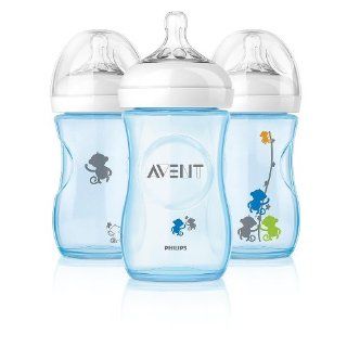 Philips AVENT 9 Ounce BPA Free Natural Polypropylene Bottles, 3 Pk, Blue Monkeys  Baby Bottles  Baby