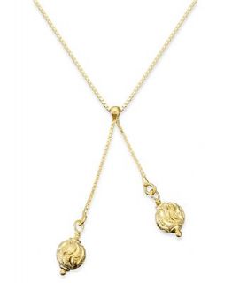 Giani Bernini 24k Gold over Sterling Silver Necklace, 18 Diamond Cut Bead Y Necklace   Necklaces   Jewelry & Watches