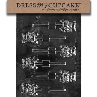 Dress My Cupcake DMCC133SET Chocolate Candy Mold, Small Bear with Present Lollipop, Set of 6: Candy Making Molds: Kitchen & Dining