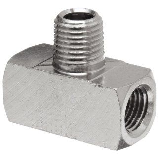 Polyconn PC132NB 4 Nickel Plated Brass Pipe Fitting, Branch Tee, 1/4" NPT Male x 1/4" NPT Female (Pack of 10): Industrial Pipe Fittings: Industrial & Scientific