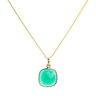 emerald green onyx gold vermeil necklace by elizabeth raine