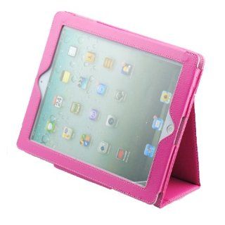 Colourful Case online For Apple iPad 2/3/4 Luxury PU Leather Flip Folio Stand Rotating Magnetic Cover Smart Case+Stylus+Protector (Pink): Cell Phones & Accessories