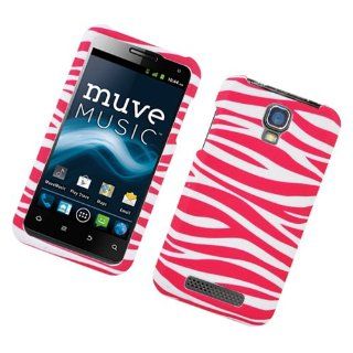 Eagle Cell PIZTEV8000R129 Stylish Hard Snap On Protective Case for ZTE Engage V8000   Retail Packaging   Zebra Pink/White: Cell Phones & Accessories