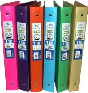 DDI   Flexible Poly Binders   1" Neon Colors (1 pack of 60 items) : Round Ring Binders : Office Products