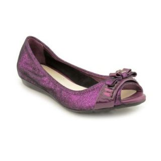 Cole Haan Janelle Womens Size 5.5 Purple Open Toe Fabric Flats Shoes: Shoes