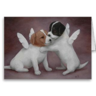 Jack Russell Terrier Puppy Angels Greeting Cards