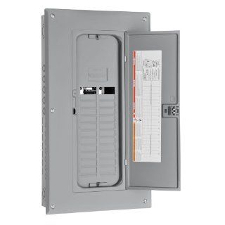 Square D by Schneider Electric HOM24L125TC Homeline 125 Amp 24 Space 24 Circuit Indoor Main Lugs Load Center with Cover and Factory Installed Ground Bar   Electrical Boxes  