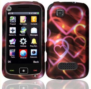 Colorful Hearts Design Hard Case Cover for Motorola EX124G EX128 EX128G EX124 Kingfisher EX122: Cell Phones & Accessories