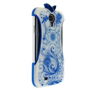 CASE123 Cheongsam (Chinese Traditional Gown) Glow In The Dark Hard Snap On Back Case Cover for Samsung Galaxy S4   3x Free Screen Protectors (White/Blue): Cell Phones & Accessories