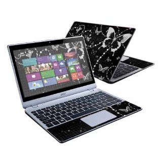 MightySkins Protective Skin Decal Cover for Acer Aspire V5 122P Laptop with 11.6" touch screen Sticker Skins Black Butterfly: Electronics
