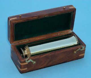 Premium Quality 13 inch Brass Spyglass Telescope with Hardwood Storage and Display Case: Sports & Outdoors