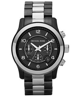 Michael Kors Mens Chronograph Runway Two Tone Stainless Steel Bracelet Watch 45mm MK8182   Watches   Jewelry & Watches