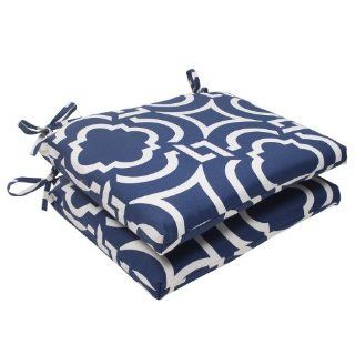 Set of 2 Geometric Navy Sky Blue Outdoor Squared Patio Seat Cushions 18.5" : Patio Furniture Cushions : Patio, Lawn & Garden