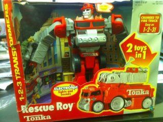 Tonka Rescue Roy 1 2 3 Transformers Electronic Fire Engine (2001): Toys & Games