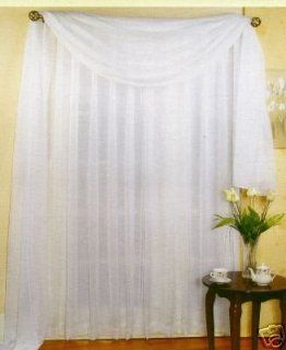 Set of 2 White Elegant Sheer Voile Curtain Panels (118" wide x 84" Long)  Window Treatment Sheers  