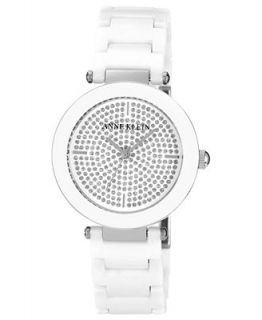 Anne Klein Watch, Womens White Ceramic Adjustable Bracelet 33mm AK 1019PVWT   Watches   Jewelry & Watches