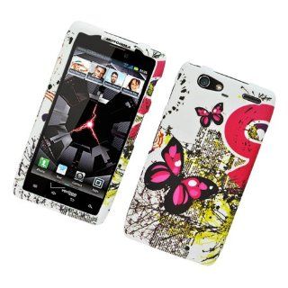 Eagle Cell PIMOTXT913R117 Stylish Hard Snap On Protective Case for Motorola Droid Razr Maxx XT913   Retail Packaging   Pink Butterflies Cell Phones & Accessories