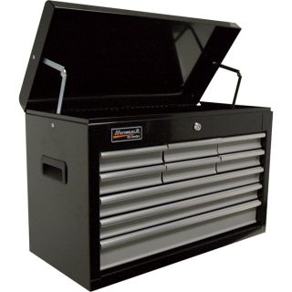 Homak SE Series 27in. 9-Drawer Top Tool Chest — Black, 26in.W x 12in.D x 18 3/4in.H, Model# BG02026903  Tool Chests