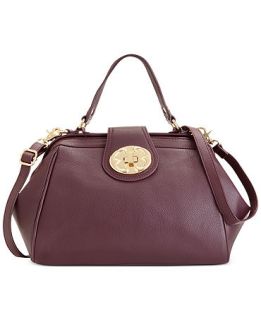 Emma Fox Classic Top Handle Leather Frame Satchel   Handbags & Accessories