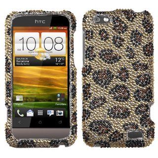 Asmyna HTCONEVHPCDM113NP Dazzling Luxurious Bling Case for HTC One V   1 Pack   Retail Packaging   Leopard Skin: Cell Phones & Accessories