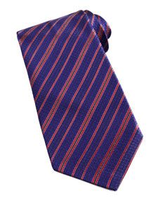 Stefano Ricci Dot Stripe Silk Tie, Blue/Red
