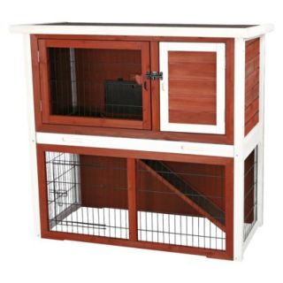 Rabbit Hutch with Sloped Roof   brown/white   Me