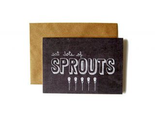 'eat lots of sprouts' chalkboard card by scissor monkeys