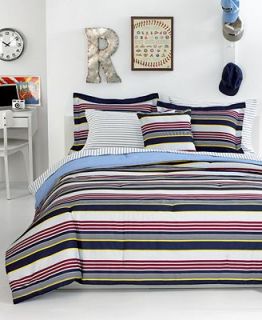 CLOSEOUT! Tommy Hilfiger Bedding, Brookfield Stripe Full/Queen Comforter Set   Bedding Collections   Bed & Bath
