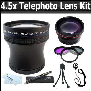 4.5X Proffessional HD 58mm Mark II Special Edition Telephoto Lens + 0.45x HD Wide Angle And Macro Lens + 3 pc High Res. Glass Filter Kit + More For Canon EOS Rebel XT XTI XSI T1I T2i T3i T2 T3 That Use Canon Lenses (18 55mm, 75 300mm, 50mm 1.4, 55 200mm) 