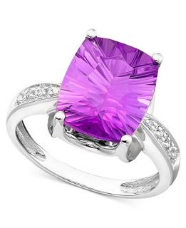 14k White Gold Ring, Amethyst (5 1/6 ct. t.w.) and Diamond Accent   Rings   Jewelry & Watches