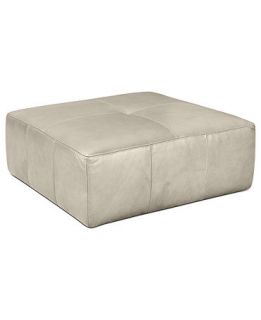 Novara Leather Cocktail Ottoman, 40W x 40D x 17H   Furniture