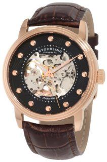 Stuhrling Original Men's 107D.3345K1 Classic Helios Automatic Skeleton Brown Watch Watches