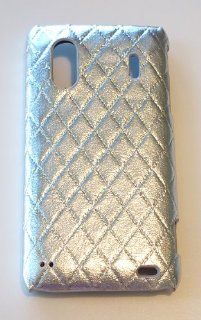 Designer Silver Quilted Leather Phone Cover Back Case For HTC Evo Design 4G / Hero S / Kingdom (Boost Mobile, US Cellular, Sprint): Cell Phones & Accessories