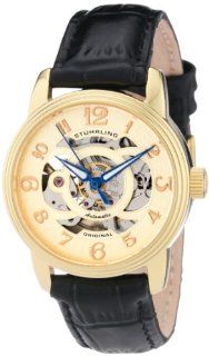 Stuhrling Original Women's 107EL.113531 Classic Delphi Gold Tone Automatic Skeleton Watch: Watches