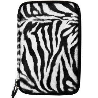 (Black White Zebra) VG Animal Print Carrying Case with Faux Fur Exterior for Visual Land Prestige 7 Internet Tablet (ME 107 8GB) / Visual Land Prestige 7L (ME 107 L 8GB) 7 inch Android Tablet: Computers & Accessories