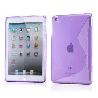 Purple 2 tone Transparent S Shape TPU Gel Soft Back Cover Case Skin for Apple iPad Mini: Computers & Accessories