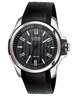 Citizen Mens Drive from Citizen Eco Drive Black Rubber Strap Watch 45mm AW1150 07E   Watches   Jewelry & Watches