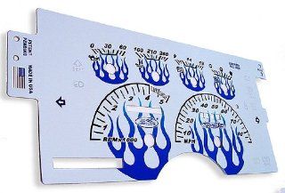 Nu Image BL103 White Gauge Face with Blue and White Flames for Chevy and GMC: Automotive