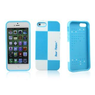 Bear Motion Premium Flexible Polycarbonates / Thermoplastic polyurethane Combination Case for iPhone 5   Blue/White: Cell Phones & Accessories